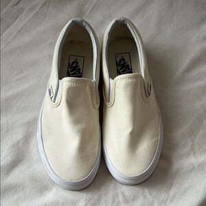 Vans Kids Cream Slip-On Sneakers